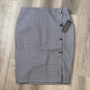 NYC Black and White Checkered Pencil Skirt